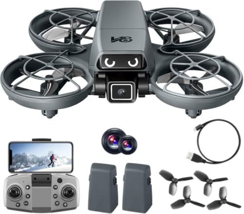 RC Mini Drone with Dual Camera & Light Eyes Propeller Guard for Beginners