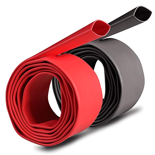1/2 Inch Dia 3:1 Waterproof Heat Shrink Tubing, 4ft, 2 Pcs, Black/Red - size: 1/2" (4ft, Black/Red)