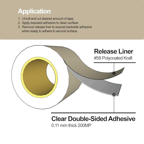 Gizmo Dorks 468MP Adhesive Transfer Tape 12 in x 20 ft Roll - size: 12 in X 20 Ft