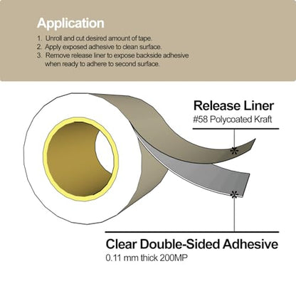 Gizmo Dorks 468MP Adhesive Transfer Tape 12 in x 20 ft Roll - size: 12 in X 20 Ft