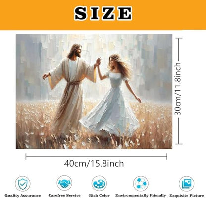 Jesus Paint by Numbers Kit for Adults Framed Canvas 12X16 in, Frameworkless - color: YH02821