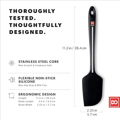 DI ORO Large Silicone Spatula - 600F Heat Resistant, Black - color: Black