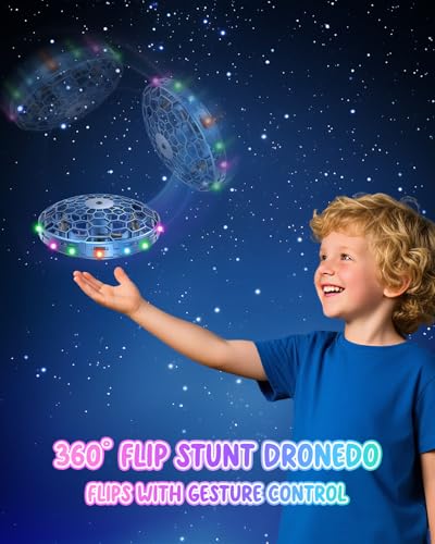 Hand Operated Drone for Kids or Adults,360° Hands UFO Drone - color: Blue
