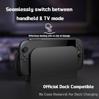 playvital for Switch 2 Beyond-Grip Protective Case, Interchangeable FPS/Omni Ergonomic Grips + Military-Grade Drop Dockable Cover + 2 Joystick Caps for Nintendo Switch 2 (Black) - color: Black