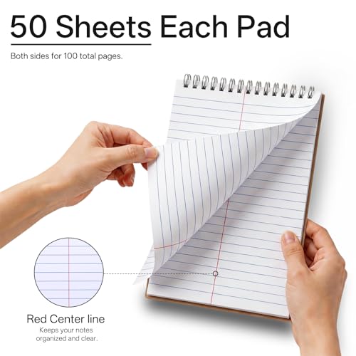 Steno Pads 6 x 9 Pastel Spiral Steno Notebooks Gregg Ruled 15Pack - color: Macaroncolor
