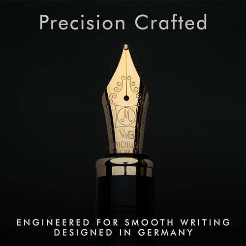Wordsworth & Black Majesti Luxury Fountain Pen Set for Writing, Medium Nib - color: Blue Gold, style: Medium Nib