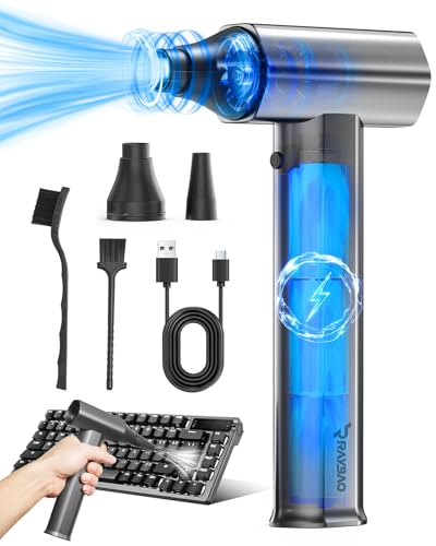 Electric Air Duster, Brushless Powerful Motor, Blower for PC Keyboard, Car - color: Light Gray