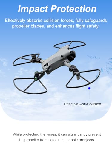 Propeller Guard Compatible with DJI Mini 5 Pro – Anti-Collision Guard,Quick Release Removable Prop Blade Protector Compatible with DJI Mini 5 Pro Accessories,Shockproof (Black+Landing Gear)