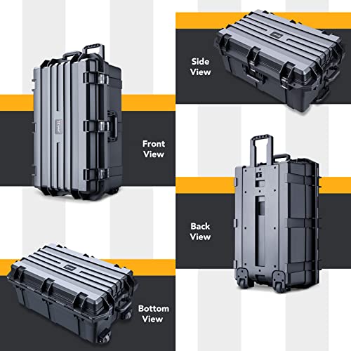 Lykus HC-7530 Hard Case with Wheels and Foam, Inner Size 27.7*15.94*11.42in - size: HC-7530