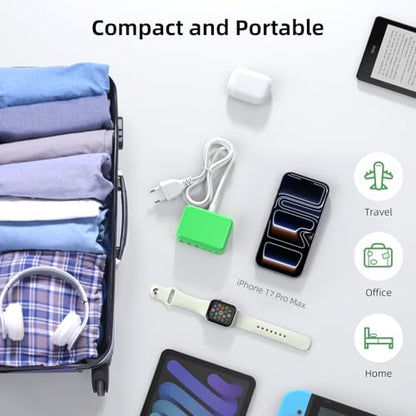 100W 6 in 1 USB Charger, 50% Smaller Charging Station for Multiple Devices - color: D-Green