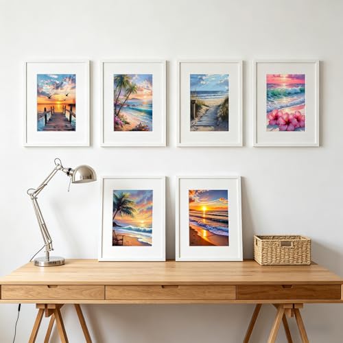 6 Pack 5D Diamond Painting Kits for Adults Beginner,Beach Diamond Art Set - color: 6PCS KM982-KM987-1