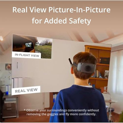 DJI Goggles 3 FPV Goggles with Micro-OLED Screens, O4 HD Video Transmission, Adjustable Diopters, Real View PiP, Wireless Streaming Bundle with Lens Cleaning Kit