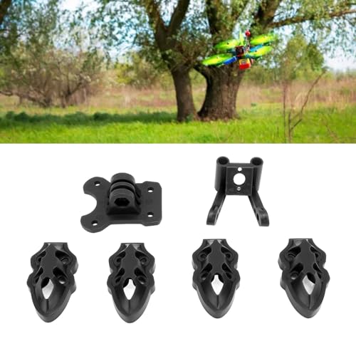 RC FPV Quadcopter Mounting Base Kit, 3D Printed Motor Camera Antenna Mounts for FPV Drone Protection Lightweight Frame Accessorie (Black)