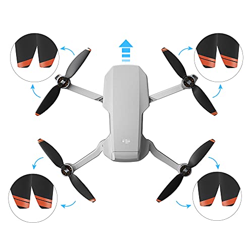 16Pcs Mini 2 Propellers Replacement Low-Noise and Quick-Release Blades Props Compatible with DJI Mini 2 / Mini SE/Mini 2 SE/Mini 4K Drone, Orange - color: Orange