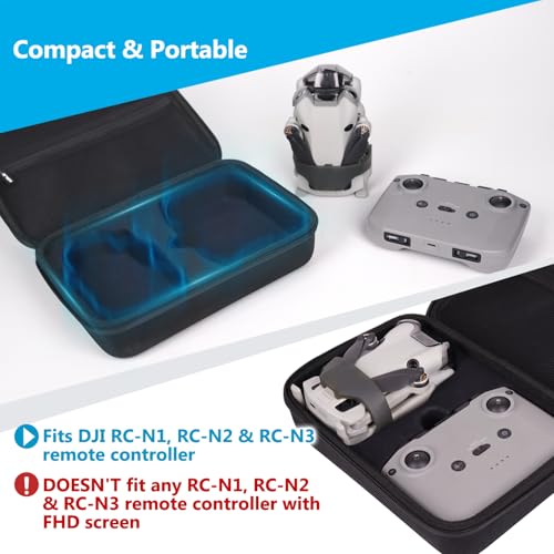 JSVER Carrying Case for DJI Mini 4 Pro/Mini 3/Pro Drone and DJI RC-N1, RC-N2 & RC-N3 Remote Controller