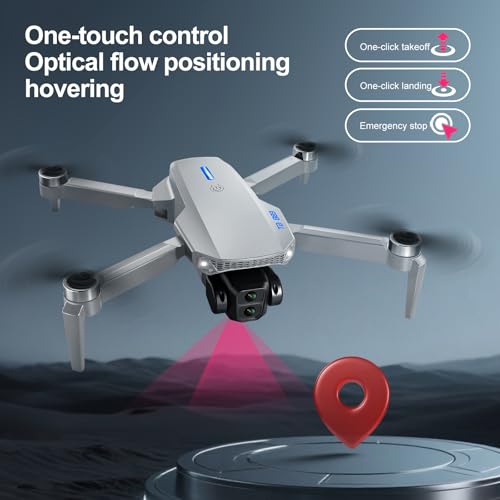 E88 PRO Drone with 4.92-Inch Screen Controller, 2 batteries. - color: White- 2batteries