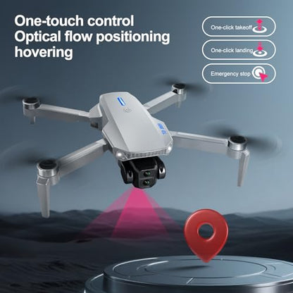 E88 PRO Drone with 4.92-Inch Screen Controller, 2 batteries. - color: White- 2batteries