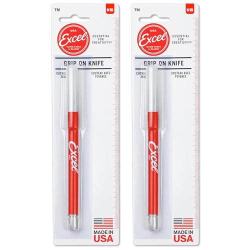 Excel Blades K18 Soft Grip Craft Knife, Red, Includes 15 Additional Blades