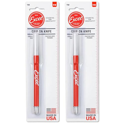 Excel Blades K18 Soft Grip Craft Knife, Red, Includes 15 Additional Blades