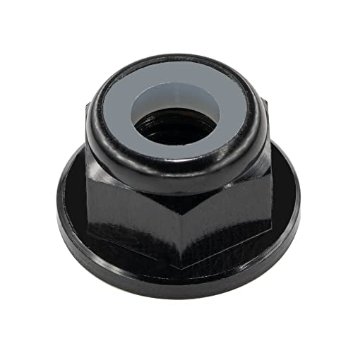 30pcs M4 Flange Lock Nuts CW Aluminum Alloy Nylon Inserted Self Clinching Locking Hex Nuts for DIY Build FPV Drone RC Car Parts, Black Color - color: Black, size: M4