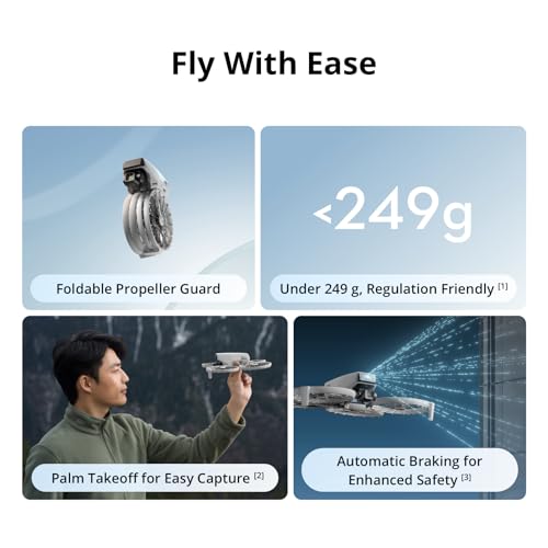 DJI Flip (RC-N3) Bundle, Drone With 4K UHD Camera for Adults, Under 249 g, 3-Axis Gimbal Stabilization, Propeller Arm Fixed Clamp,Landing Gear,Carrying Case,Drone Strobe Light