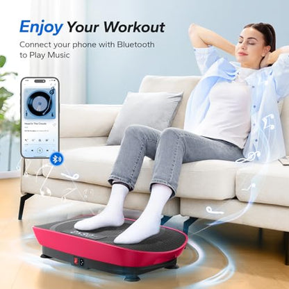 MERACH CV30 Pro Curved Vibration Plate Exercise Machine, Powerful & Quiet - color: Red
