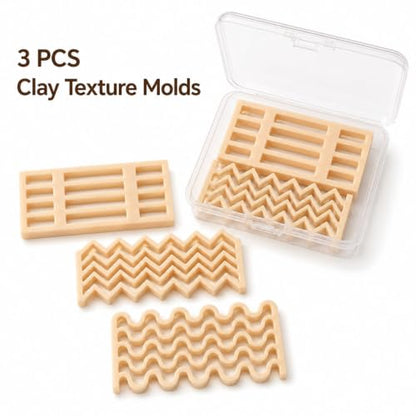 DIYOOHOMY 3 Pcs Wave Polymer Clay Cutters, Earring Making - color: Pink and Terracotta