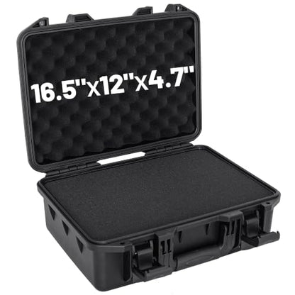 TORIBIO Hard Carrying Case with Foam Shockproof Storage 17.5"x10.5"x4.7" - size: 16.5"x12"x4.7"