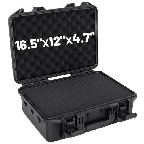 TORIBIO Hard Carrying Case with Foam Shockproof Storage 17.5"x10.5"x4.7" - size: 16.5"x12"x4.7"