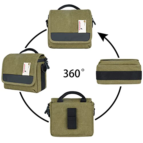 Besnfoto Camera Bag Small Crossbody Camera Shoulder Purse Compact Case - color: Army Green, size: Small