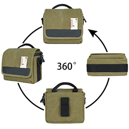 Besnfoto Camera Bag Small Crossbody Camera Shoulder Purse Compact Case - color: Army Green, size: Small