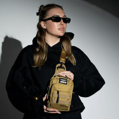 WOLFpak 4L Mini Tactical Sling Bag Crossbody - color: Khaki