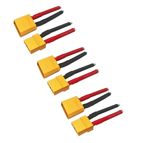 3 Pairs XT90 Pigtail,XT90 Wire XT90 Plug Male and Female Connector - size: 10AWG XT90