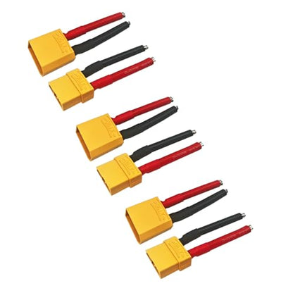 3 Pairs XT90 Pigtail,XT90 Wire XT90 Plug Male and Female Connector - size: 10AWG XT90