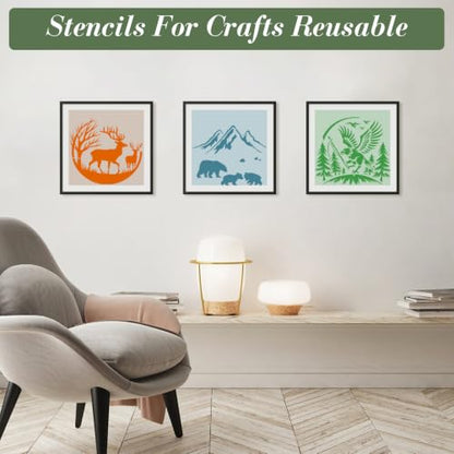 Forest Animal Stencils for Crafts Reusable 25Pcs Stencils(5.8X5.8 inch) - color: Animal 4