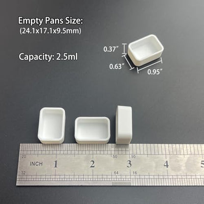 FCLUB 54PCS 2.5ml Refillable Watercolor Pans Empty Compatible with Holbein - color: White, size: 54 Pieces 2.5 ml Pans