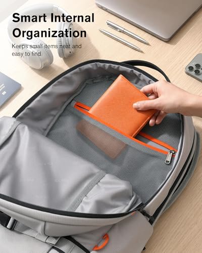Tolaccea 30L Travel Laptop Backpack TSA Carry-On for Business Trips Commute - color: Light Gray