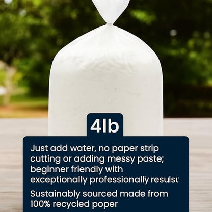 Lounsweer 4 lb Instant Paper Mache Kit White Drying Paper Mix for Crafts