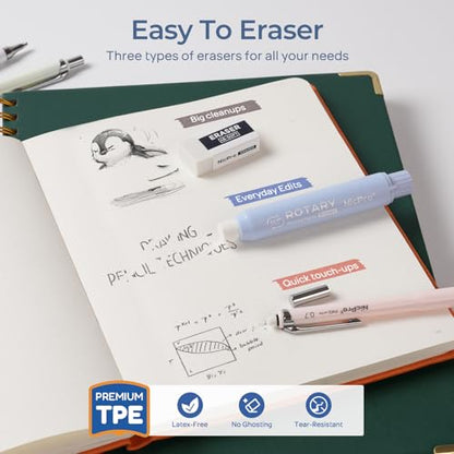 Nicpro Cute Mechanical Pencil Set, 4PCS 0.7mm Pastel Drafting Pencils - style: 0.7mm