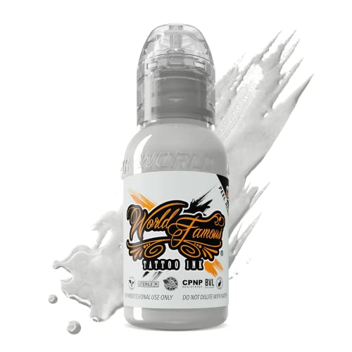 World Famous Tattoo Ink - White House Tattoo Ink - Professional Tattoo Ink & Tattoo Supplies - Skin-Safe Permanent Tattooing in Bold Shades - Vegan & Non-Toxic (1 oz) - color: White House, size: 1 fl oz