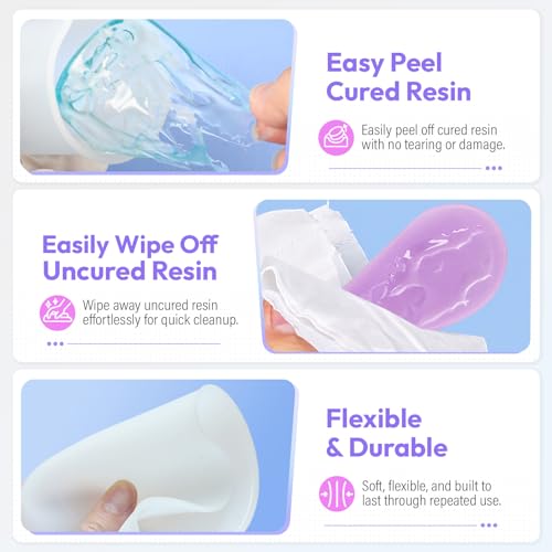 HeyClear Silicone Measuring Cups Kit for Epoxy Resin 600&100ml Mixing Cups - size: 600ML+100ML