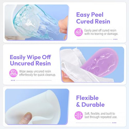 HeyClear Silicone Measuring Cups Kit for Epoxy Resin 600&100ml Mixing Cups - size: 600ML+100ML