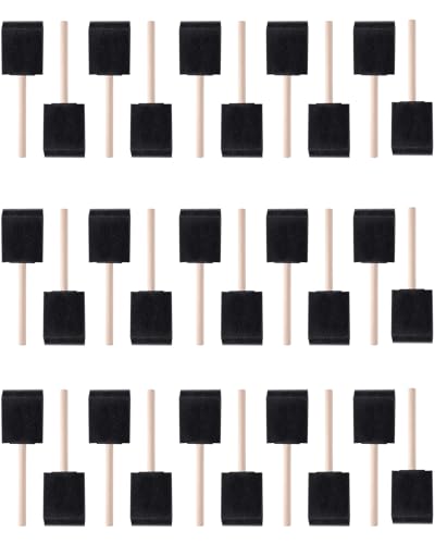 WAFJAMF 30 Pack Poly Foam Paint Brushes 2 Inch Sponge Painting Set Black - size: 30 Pcs