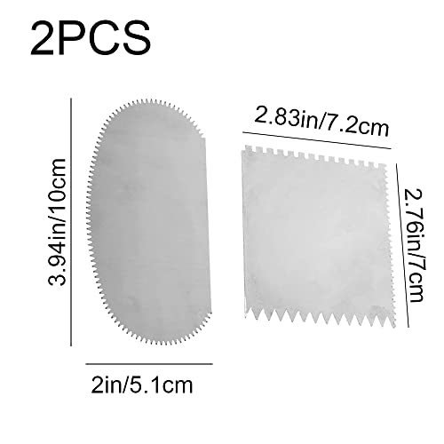 2 Pcs Serrated Scraper Crafts Tool Stainless Steel Pottery Clay Sculpture Scraper Ceramics Clay Sculpting Tools Kit for Sculpting Texturing Modeling