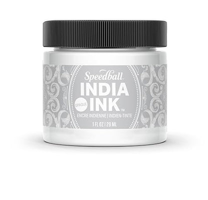 Speedball India Ink, Satin White, 1-Ounce - color: Satin White, size: 1 fl oz