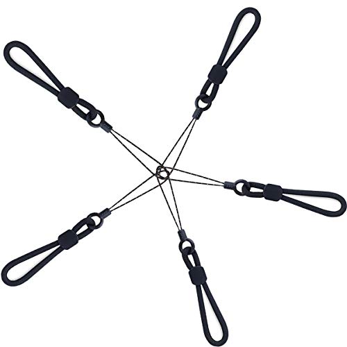 YOUOWO 5Pack Short Rope Small Black Lanyard,Ring Lanyards Finger Strap - color: 5 Black Lanyard Finger