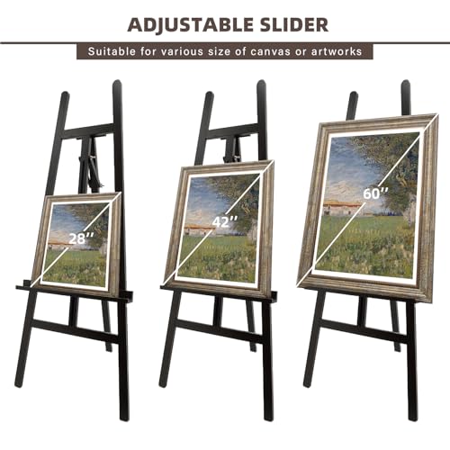 Large Black Wooden Easel Stand for Sign, A-Frame Painting Easel - style: Black