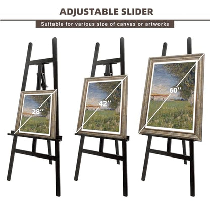 Large Black Wooden Easel Stand for Sign, A-Frame Painting Easel - style: Black