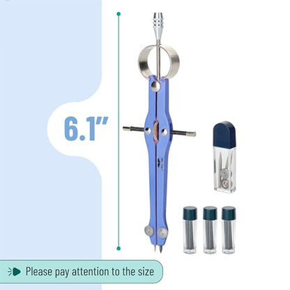 Mr. Pen- Professional Compass for Geometry, Extra Lead - color: Light Blue