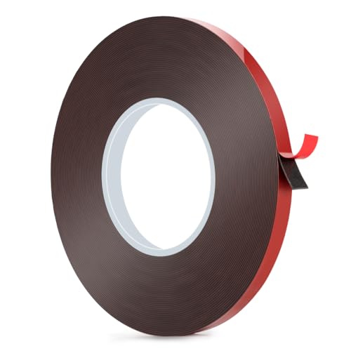 BTF-LIGHTING Double Sided Tape 65.6FT 0.39in/10mm Width,Adhesive Mounting Waterproof Tape Strong Double Stick Foam Tape for LED Strip Lights,Home Decor,Wall Posters - Best for Lightweight Applications - size: 0.39in x 65.6ft
